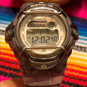 Baby G grey clear resin Sports Watch!